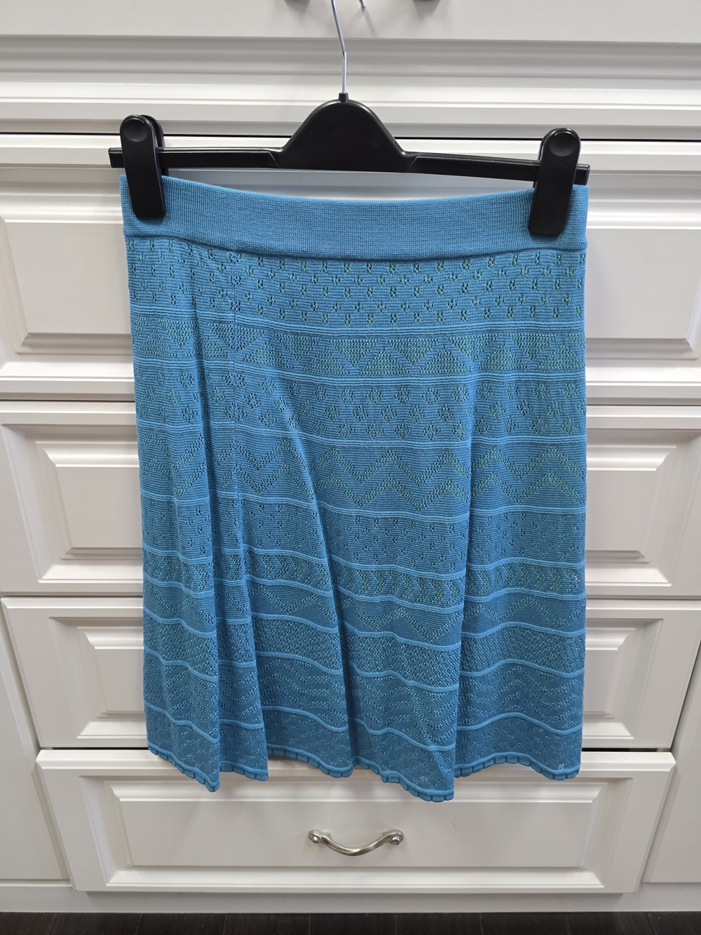 Missoni Bright Turquoise Knit Skater Skirt